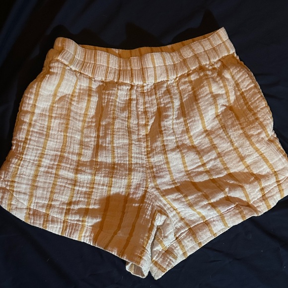 Rip Curl Pants - Rip Curl High Waist Striped Cream Shorts